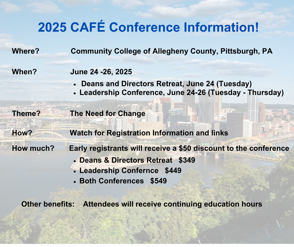 2025 CAFE Conference Info prices 2