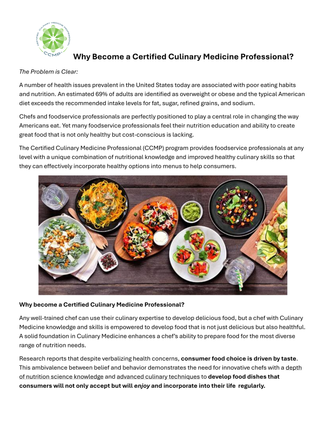 Culinary Medicine for FoodService Professionals